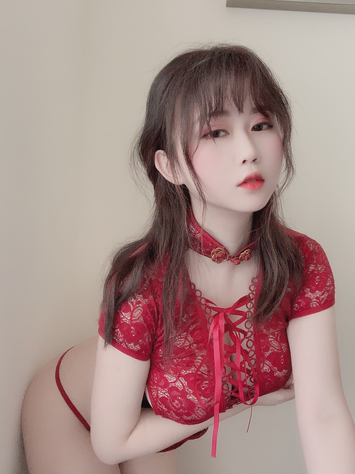 It's yi Jiang. - Red cheongsam(15)